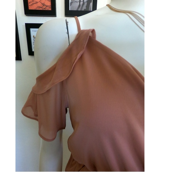 Express Cold Shoulder Flutter Sleeve Peplum XS - Picture 4 of 7